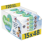 Puhastuslapid beebidele, naha puhastamiseks, lastele Pampers Paw Patrol, 15 x 48 tk