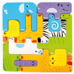 Hariv puidust pusle, loomad Eduplay Sensory, mitmev&auml;rviline, 12 tk
