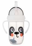 Pudel silikoonk&otilde;rrega Canpol Babies BabiesBoo Panda, 270 ml, 6+ kuud, plastik, valge v./must v.