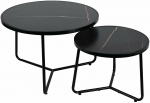 Kohvilaudade komplekt Lars, must v., 50 - 70 cm x 70 cm x 39 - 47 cm, 2 tk