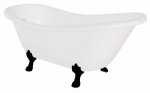 Vann, teisaldatav Besco Otylia, 160 cm x 77 cm x 69.5 cm, ovaalne, valge/must