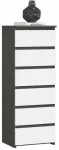 Kummut Akord Furniture Factory CL6, valge v./grafiit v., 109 cm x 40 cm x 35 cm