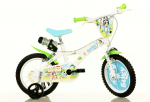 Lisaratastega laste jalgratas, laste Dino Bikes Bluey, sinine v./roheline v., 14"