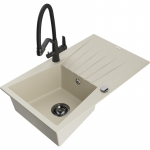 K&ouml;&ouml;givalamu koos kraaniga Mexen Cesar, graniit, 77.5 cm x 47 cm x 19 cm, beige+black