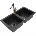 K&ouml;&ouml;givalamu Mexen Mario, graniit, 82 cm x 43.6 cm x 16.1 cm, kuldne/h&otilde;be/must