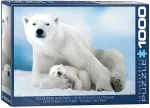 Pusle Eurographics Polar Bear And Baby 6000-1198, 67.6 cm x 48.9 cm, 1000 tk, sinine v./valge v./hall v.