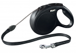 Automaatne jalutusrihm Flexi New Classic Cord, must v., M 8m