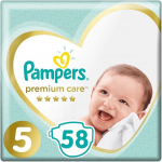 M&auml;hkmed Pampers Premium Care, 5 suurus, 11 - 16 kg, 58 tk