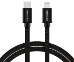 Juhe Swissten, Apple Lightning/USB-C, 200 cm, must