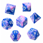 T&auml;ringud Rebel RPG Dice Set - Blue and Pink