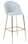 Baaritool Home4you Beetle 10397, kuldne v./valge v., 54 cm x 52 cm x 105 cm