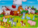 Hariv puidust pusle Smily Play Farm, 1 cm, mitmev&auml;rviline