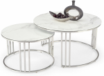 Kohvilaudade komplekt Mercury, valge v./h&otilde;be v., 60 - 80 cm x 80 cm x 38 - 45 cm, 2 tk