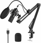 Juhtmega mikrofon statiiviga Fifine K780A, must