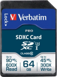 M&auml;lukaart Verbatim Pro, 64 GB, 90 Mb/s - 45 Mb/s