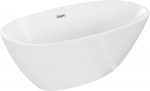 Vann, teisaldatav Mexen Eris, 155 cm x 80 cm x 60 cm, ovaalne, valge/kroom
