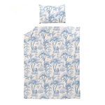 Voodipesukomplekt Domoletti Tropical Eden, valge v./helesinine v., 50 x 70 cm, 140 x 200 cm, 2 tk