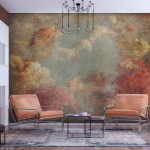 Fototapeet Artgeist Nature In Autumn - Landscape Of Autumn Trees In Painted Retro Style, 70 cm x 100 cm