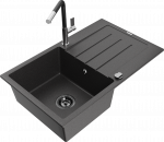 K&ouml;&ouml;givalamu koos kraaniga Mexen Bruno, graniit, 79 cm x 49 cm x 20 cm, l&auml;bipaistev/must/hall