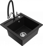 K&ouml;&ouml;givalamu koos kraaniga Mexen Vito, graniit, 52 cm x 49 cm x 21 cm, must/kroom