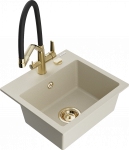 K&ouml;&ouml;givalamu koos kraaniga Mexen Milo Duo, graniit, 43.5 cm x 41 cm x 17.1 cm, beež