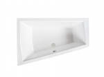 Vann, sisseehitatav Besco Intima Duo, 170 cm x 125 cm, vasakpoolne, valge/must
