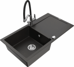 K&ouml;&ouml;givalamu koos kraaniga Mexen Leo, graniit, 90 cm x 50 cm x 19 cm, kuldne/must/kroom