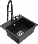 K&ouml;&ouml;givalamu koos kraaniga Mexen Milo Metallic black/gold+Black/Chrome, graniit, 43 cm x 41 cm x 17.1 cm, metallic black/gold+black/chrome