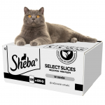 Kassi m&auml;rgtoit Sheba Select Slices, kanaliha/kalkun/pardiliha, 0.085 kg x 120 tk.