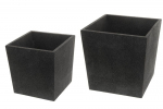 Lillepottide komplekt 4Living Cubic, pol&uuml;prop&uuml;leen (pp), must, 2 tk