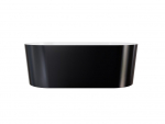 Vann, teisaldatav Besco Lova, 160 cm x 74 cm x 54.7 cm, ovaalne, must/kroom