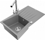 K&ouml;&ouml;givalamu koos kraaniga Mexen Cesar, graniit, 77.5 cm x 47 cm x 20 cm, grey+chrome