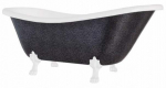 Vann, teisaldatav Besco Otylia Glam, 160 cm x 77 cm x 68.5 cm, ovaalne, valge/grafiit