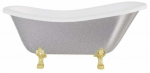 Vann, teisaldatav Besco Otylia Glam, 160 cm x 77 cm x 69.5 cm, ovaalne, kuldne/h&otilde;be