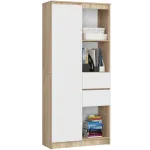 Kontorikapp Akord R15, valge v./sonoma tamm v., 180 cm x 80 cm x 35 cm