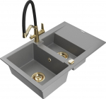 K&ouml;&ouml;givalamu koos kraaniga Mexen Gaspar, graniit, 73.7 cm x 47.5 cm x 17.7 cm, grey+black/gold