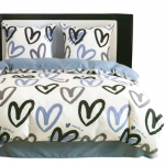 Voodipesukomplekt PBS-869, sinine v./valge v./hall v., 70 x 80 cm, 160 x 200 cm, 3 os.