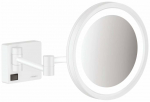 Kosmeetiline peegel Hansgrohe AddStoris, valgustusega, rippuv, 16 cm x 21.7 cm, valge matt v.