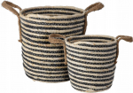 Korvide komplekt, esemete hoidmiseks Home Styling Collection 14294557, sinine v./pruun v., 25 x 25 x 24 cm