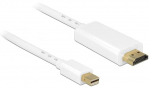 Juhe Delock Displayport-mini / HDMI Mini Display port male, HDMI 19 pin male, 2 m, valge v.