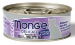 Kassi m&auml;rgtoit Monge Delicate Chicken With Omelette & Anchovies, kanaliha/munad, 0.08 kg