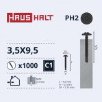 Isekeermestavad kruvid Haushalt DIN 7981C, 3.5 mm x 9.5 mm, 1000 tk