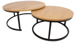 Kohvilaud Home4you Britu, must v./puidu v., 80 cm x 80 cm x 35 cm