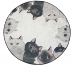 Vannitoa p&otilde;randamatt Foutastic Angry Cats 359CHL1234, mitmev&auml;rviline, 100 cm x 100 cm, &Oslash; 100 cm