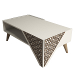 Kohvilaud Kalune Design Beril, kreemjasvalge, 58 cm x 105 cm x 40 cm