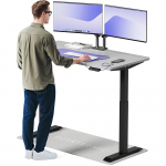 Kirjutuslaud reguleeritava k&otilde;rgusega Desktronic HomeOne, 140 cm x 70 cm, 72 - 119 cm, must v./tumehall v.