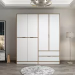 Riidekapp Kalune Design Elina 7926, pruun v./valge v., 52 cm x 180 cm x 210 cm