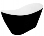 Vann, teisaldatav Besco Viya, 160 cm x 70 cm x 71 cm, ovaalne, valge/must