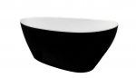 Vann, teisaldatav Besco Goya, 142 cm x 62 cm x 61 cm, ovaalne, valge/must