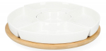 Serveerimiskomplekt Homla Fincan Basic, &Oslash; 30 cm, valge v., portselan /bambus